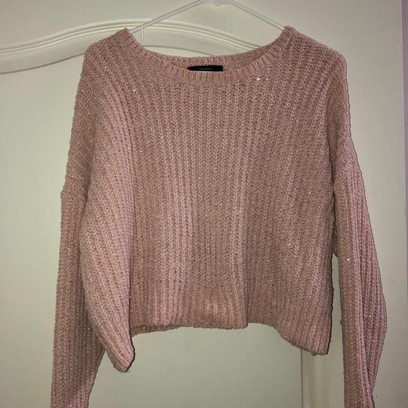 Forever 21 Light Pink Crop Sweater: LARGE - Picture 4 of 4